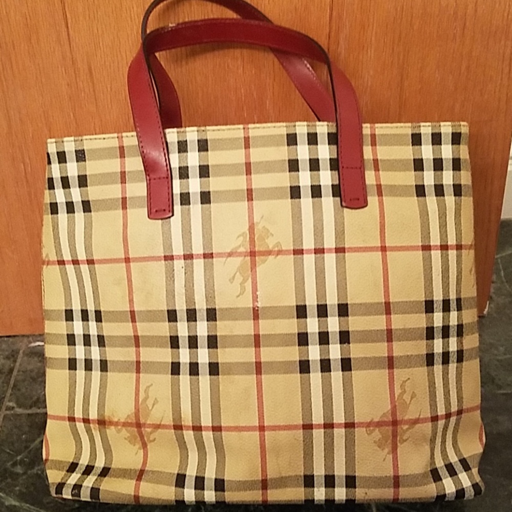 vintage monogram Burberry monogram tote